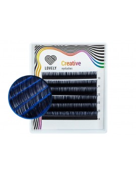 Ресницы Lovely 2-Tones Blue (Black-Blue) MINI - 6 линий Mix C 0.10 7-11mm