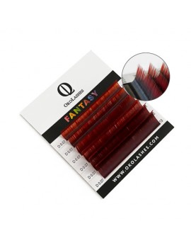 Ресницы OkoLashes Fantasy oмбре черно-красный С 0.1 7-12 mm