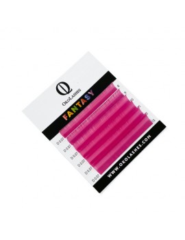 Ресницы для наращивания OkoLashes Fantasy Emerald Pink C 0.10 7-12 mm