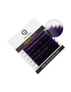 Ресницы OkoLashes Fantasy oмбре черно-пурпурный Mix С 0.10 7-12 мм