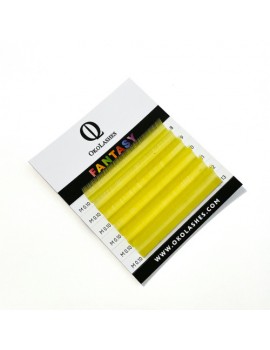 Ресницы для наращивания OkoLashes Fantasy лимон Mix D 0.10 7-12 mm