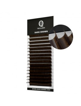 Ресницы для наращивания OkoLashes Dark Brown Mix D 0.07 8-14 mm