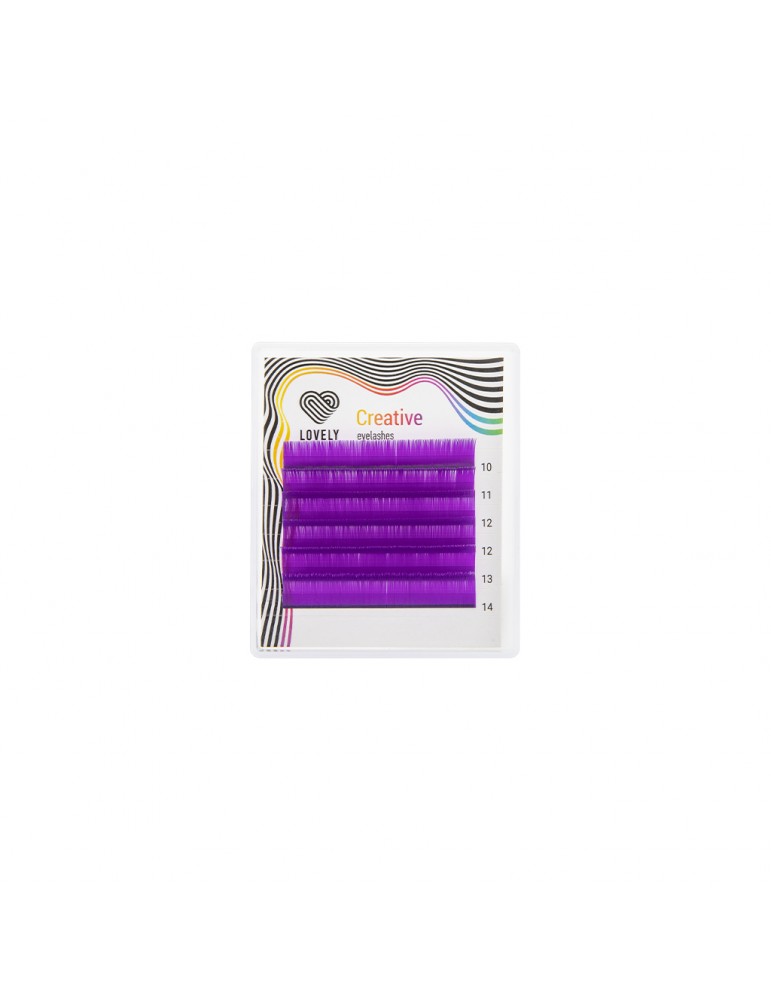Ресницы Lovely Purple MINI - 6 линий Mix L 0.07 7-11mm