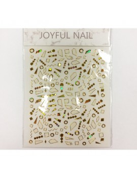 Наклейки 3D "Joyful Nail" 435, серебристые
