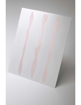 Наклейки 3D "Волна" Nail Art Sticker, бело-розовое золото